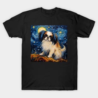 Japanese Chin painted by Vincent Van Gogh T-Shirt